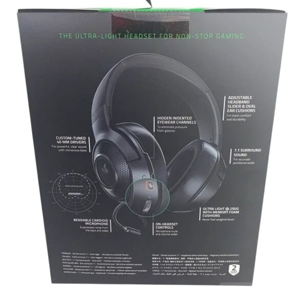 Razer Kraken X Multi-Platform Wired Gaming Headset 7.1 Surround Sound Black New - Picture 9 of 14